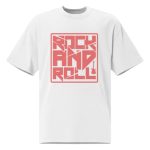 T-SHIRT-MUSIC-ROCK& ROLL-BLANC